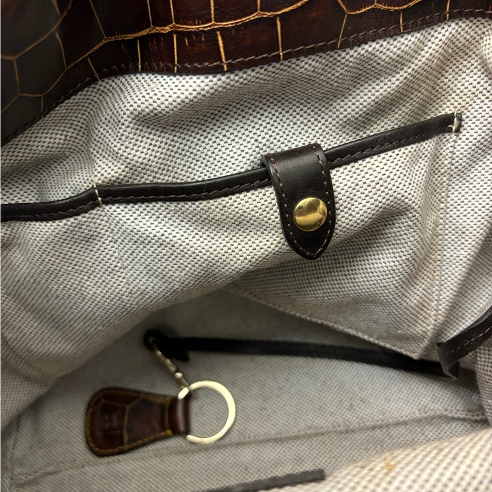 Dooney & Bourke Croc-Patterned Leather Shoulder Bag with Gold Toned Hardware - Picture 14 of 15